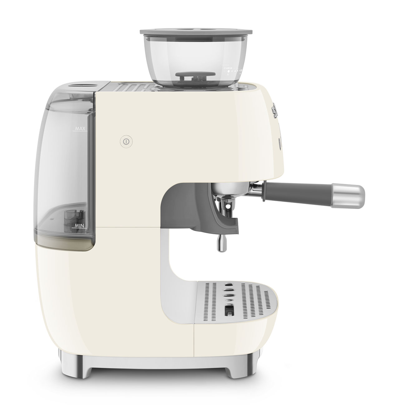 Manual Espresso Coffee Machine with Built-in Grinder Cream