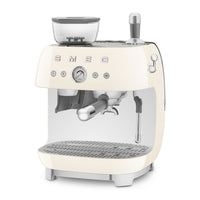 Manual Espresso Coffee Machine with Built-in Grinder Cream