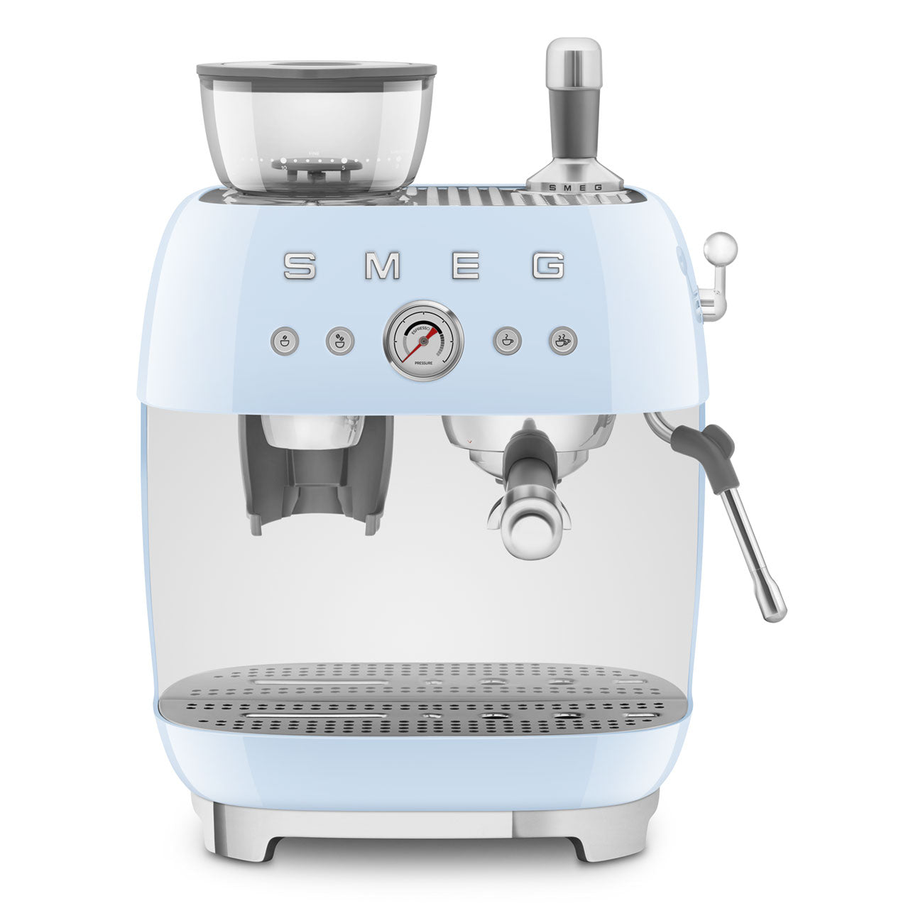 Manual Espresso Coffee Machine with Built-in Grinder Pastel Blue