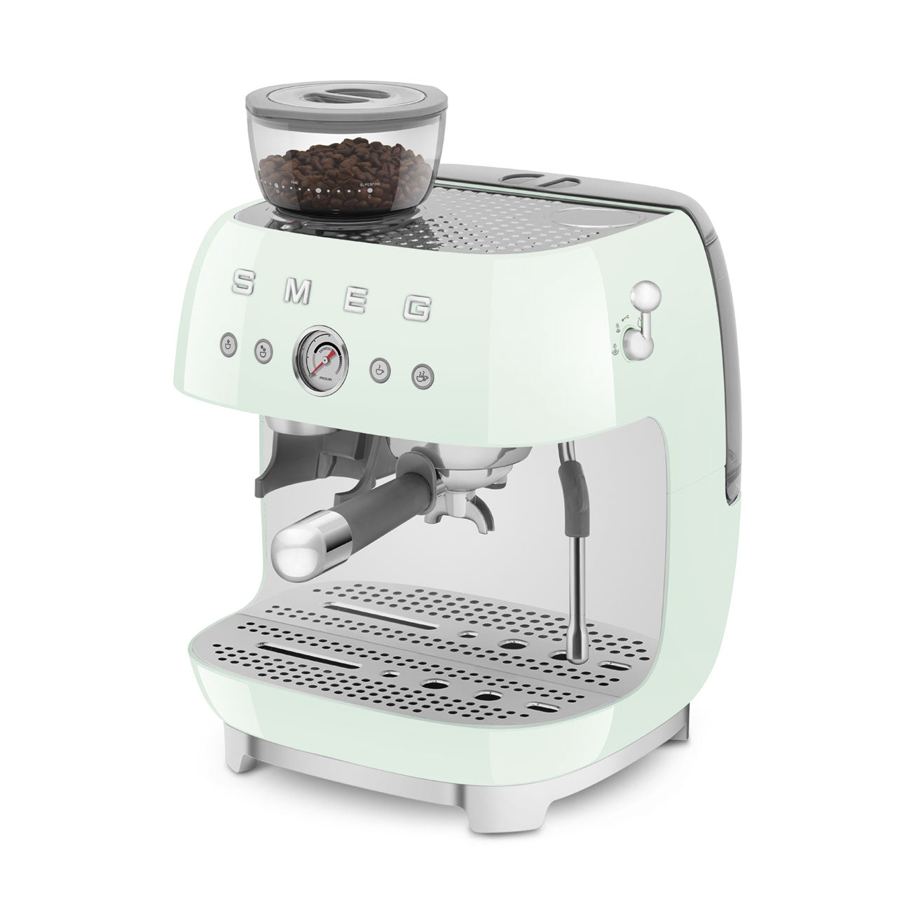 Manual Espresso Coffee Machine with Built-in Grinder Pastel Green