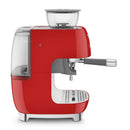 Manual Espresso Coffee Machine with Built-in Grinder Red