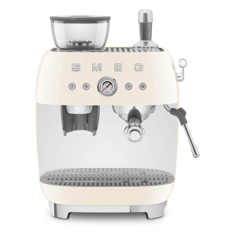 Manual Espresso Coffee Machine with Grinder Cream