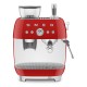 Manual Espresso Coffee Machine with Grinder Red