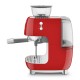 Manual Espresso Coffee Machine with Grinder Red