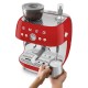 Manual Espresso Coffee Machine with Grinder Red